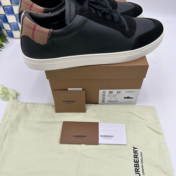 Men's Burberry robin classic check low top sneakers size 46 made in Italy - Picture 4 of 9